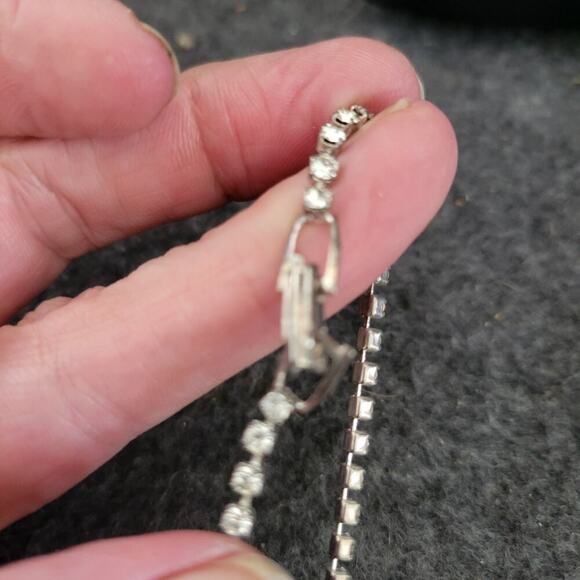 Art Deco Black And White Rhinestone Necklace Choker - Picture 6 of 6